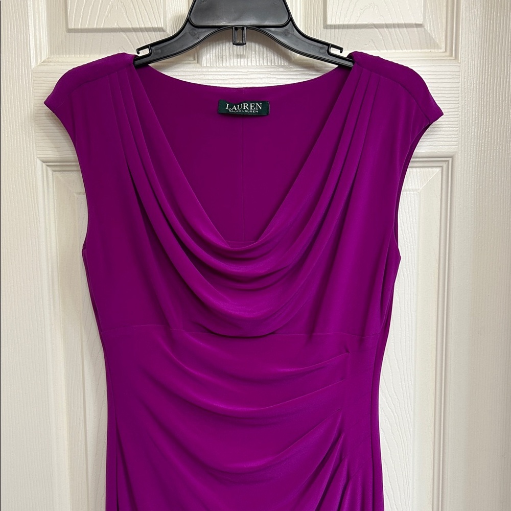 Ralph Lauren Magenta Draped Dress